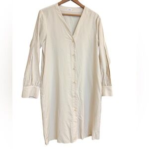 Filippa K NWOT size 4 (slightly oversized) Cream V-Neck Bishop Sleeve Dress